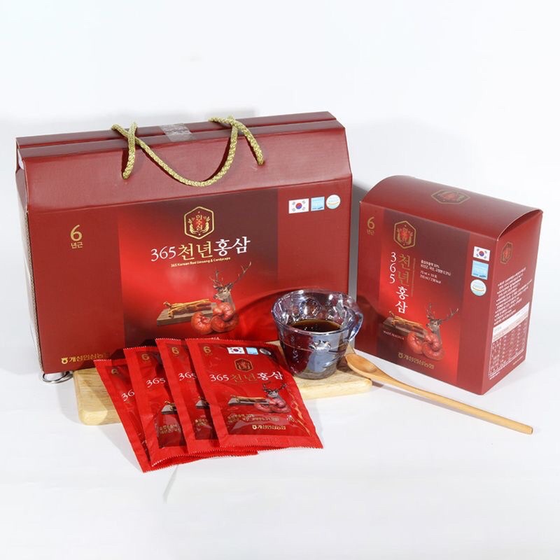 Nước hồng sâm Linh chi Nhung hươu, Hộp 20 gói x 70ml