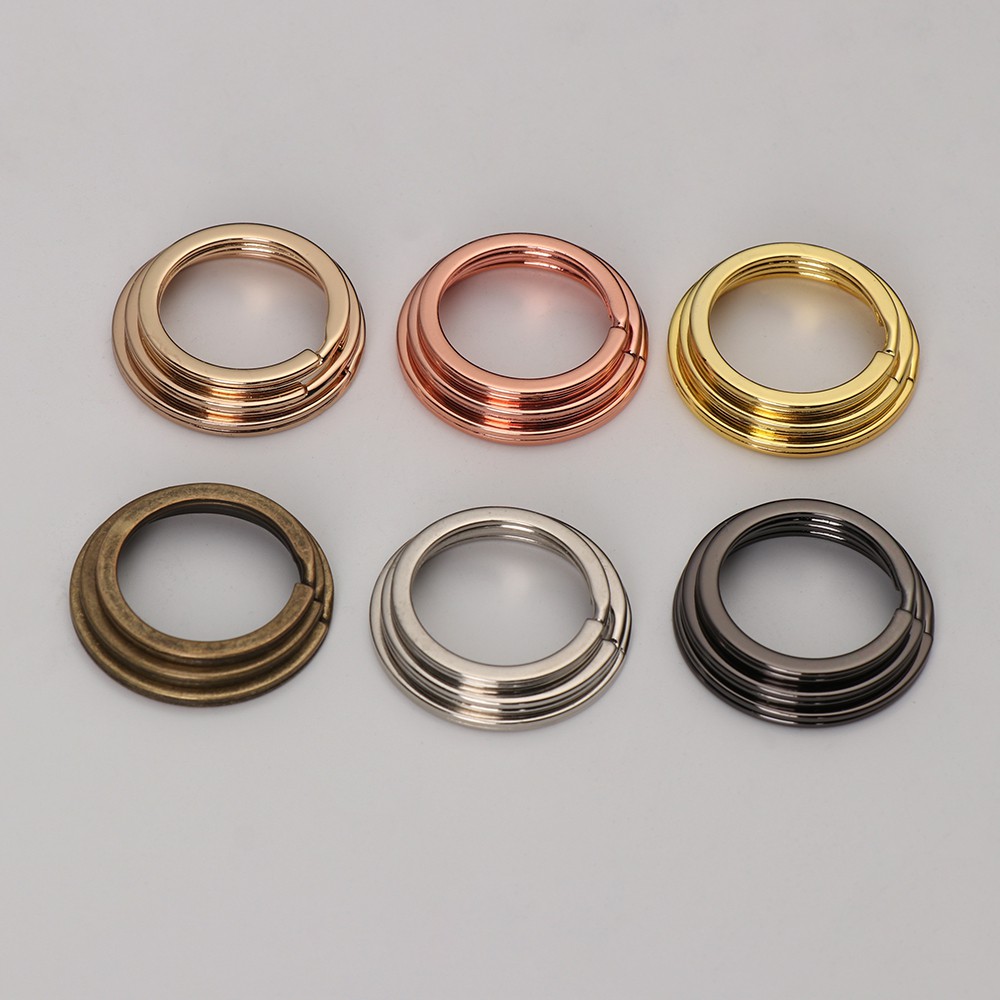 Set 10 Móc Khóa Tròn Bằng Thép Không Gỉ Nhiều Màu Sắc 25mm 28mm 30mm