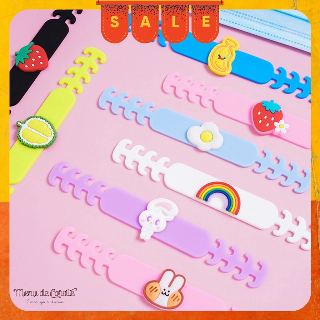 Dây đeo khẩu trang Silicone cho bé chống đau tai, điều chỉnh kích cỡ Rẻ - Bền - Đa dụng