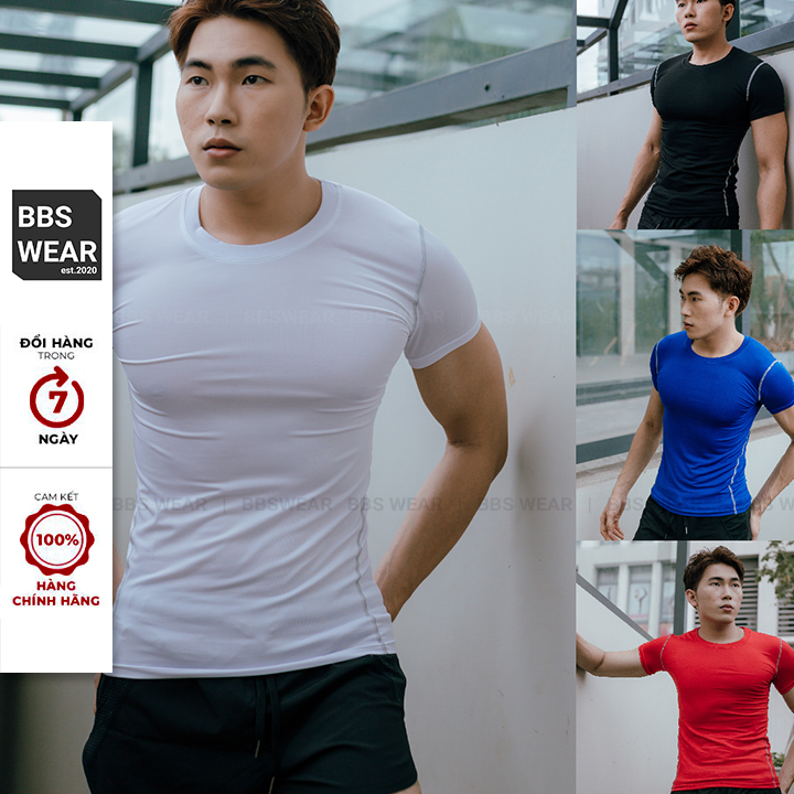 Áo Thun Nam Body Trơn Phối Viền Nổi Tập Gym Thể Thao Fitness - Áo Thể Thao Nam Chuyên GYM BBS WEAR - GY02