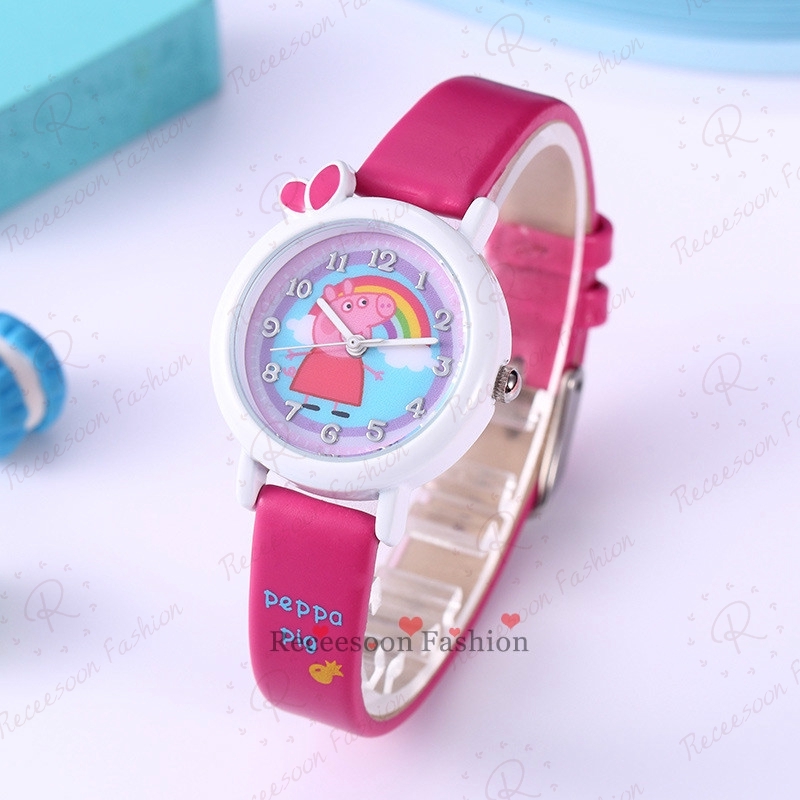 Đồng hồ đeo tay kiểu hoạt hình heo Peppa dành cho bé