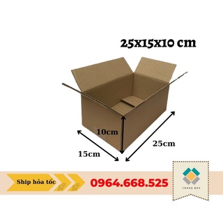 60 thùng carton size 25x15x10cm, hộp đóng hàng đa năng