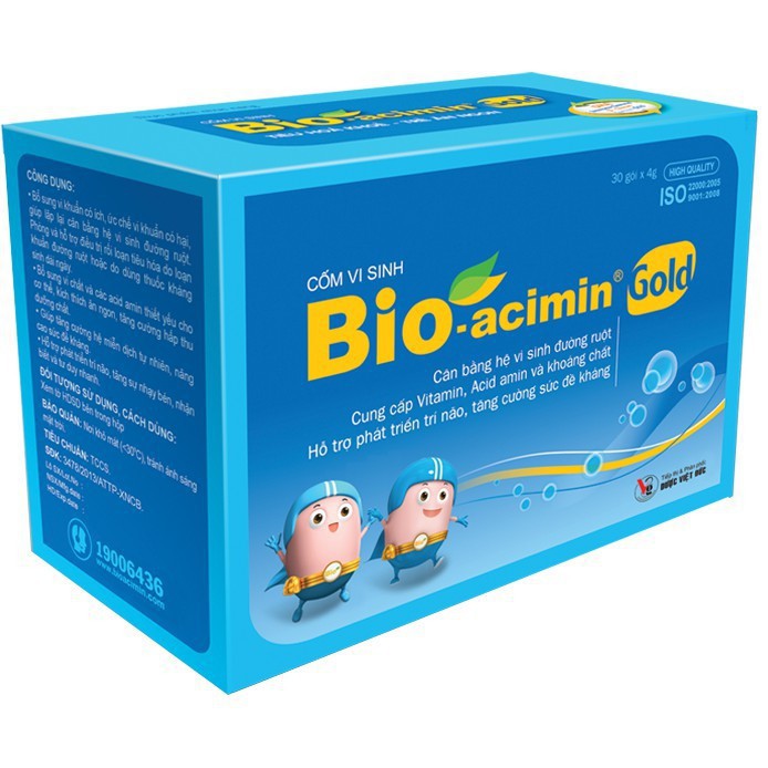 Cốm vi sinh Bio-acimin Gold tiêu hoá khoẻ - trẻ ăn ngon, 30 gói.