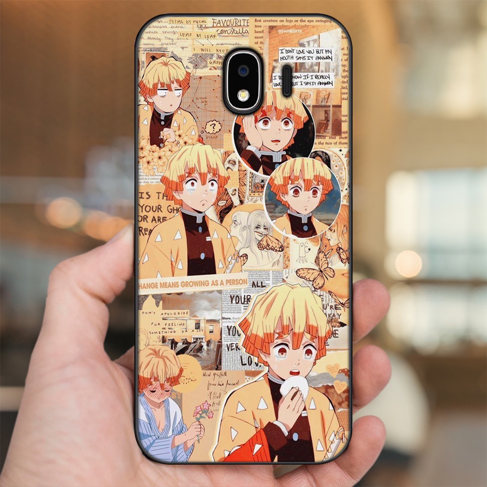 Ốp lưng Samsung J4 viền đen in hình Zenitsu Kimetsu no Yaiba