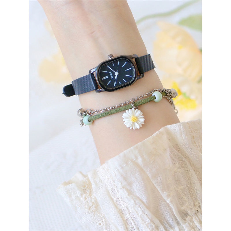 Đồng Hồ Winner Mặt Vuông Nhỏ Chống Thấm Nước Phong Cách Retro Chất Lượng Cao Cho Nữ