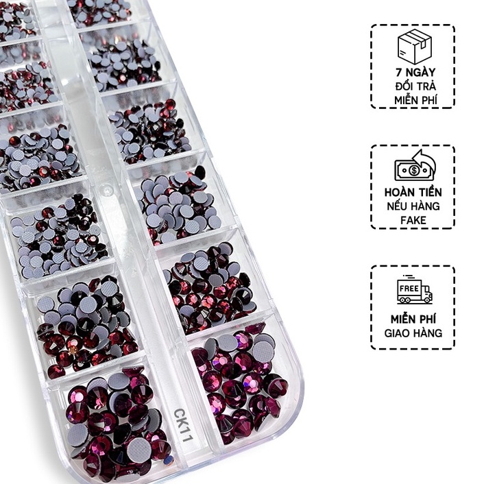 Khay Đá Nail Chân Keo Mix Size Chính Hãng Trang Trí Móng ANGELICA CK11