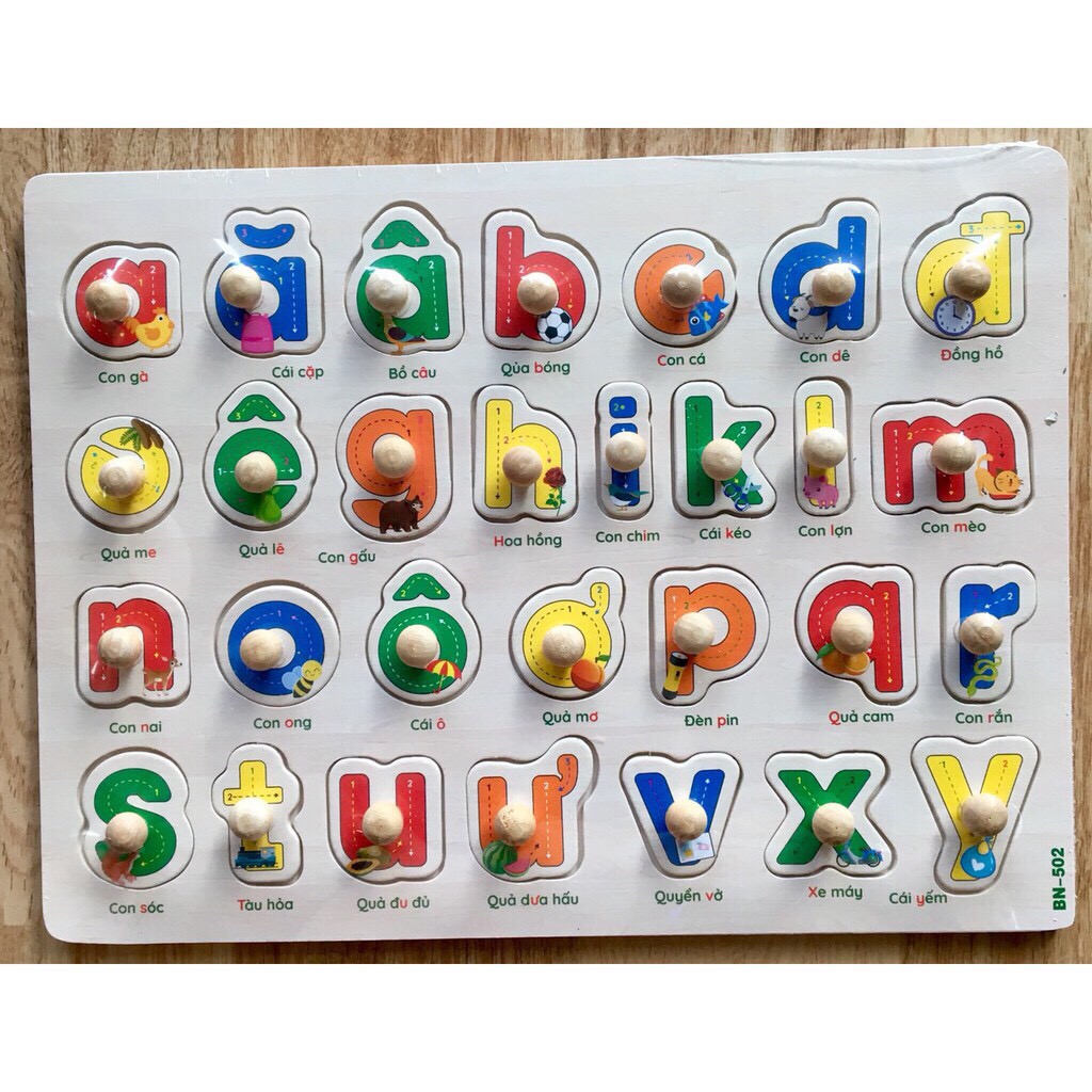 BẢNG CHỮ CÁI TIẾNG VIỆT CÓ NÚM CHO BÉ