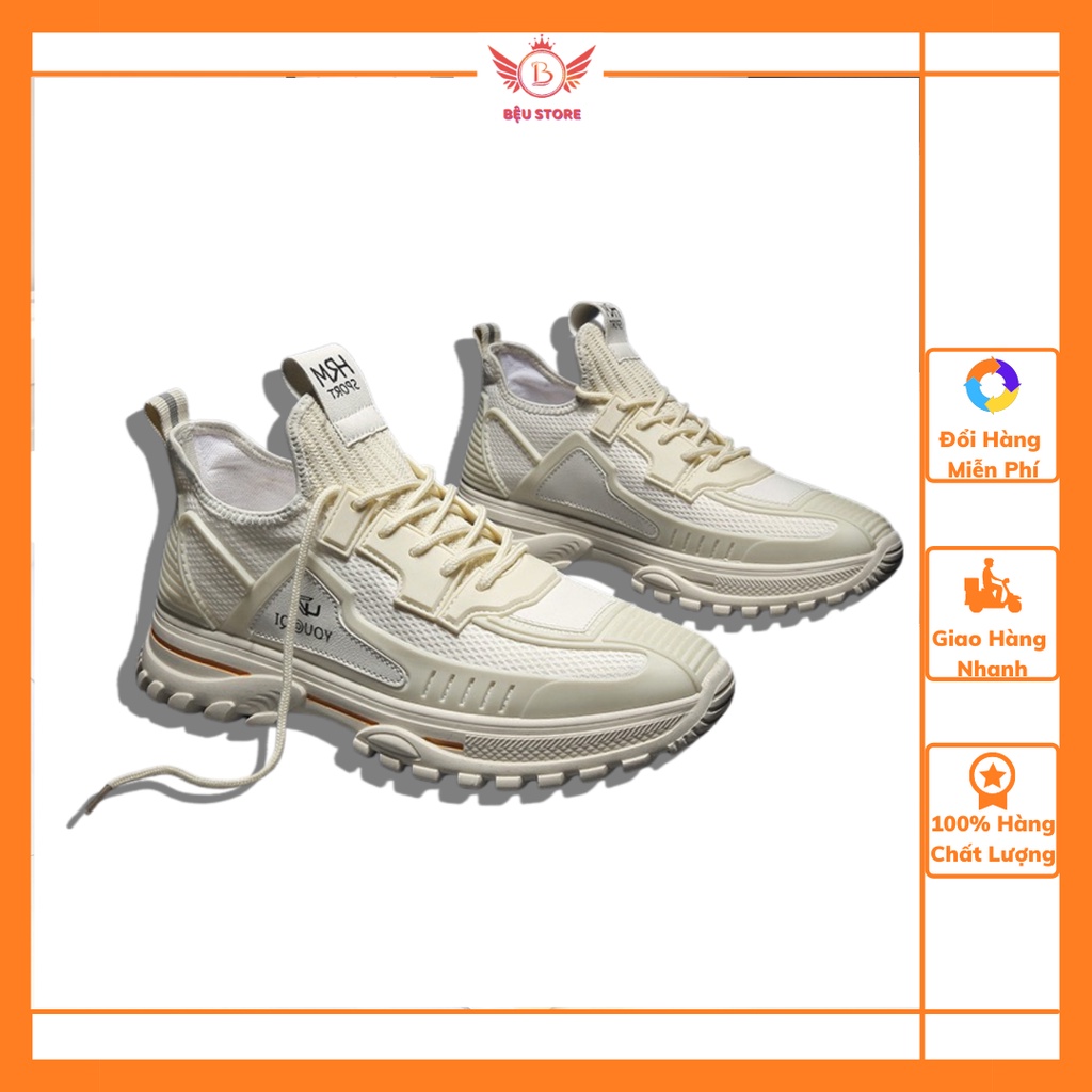 Giày Nam Sneaker ⚜️Bệu Store⚜️ Giày Nam Thoáng Khí Cổ Thấp Đế Cao Su Đúc Thời Trang Năng Động