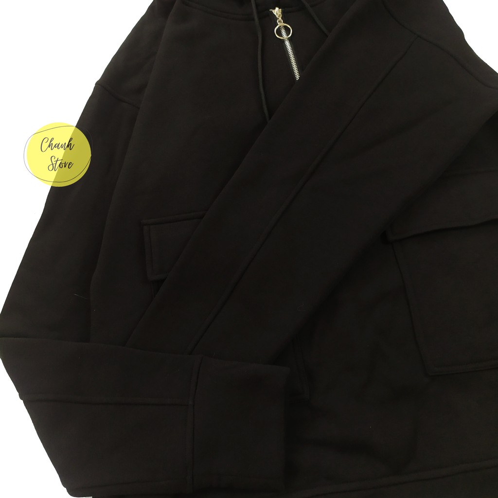 Áo Hoodie Zip Cổ Túi Hộp