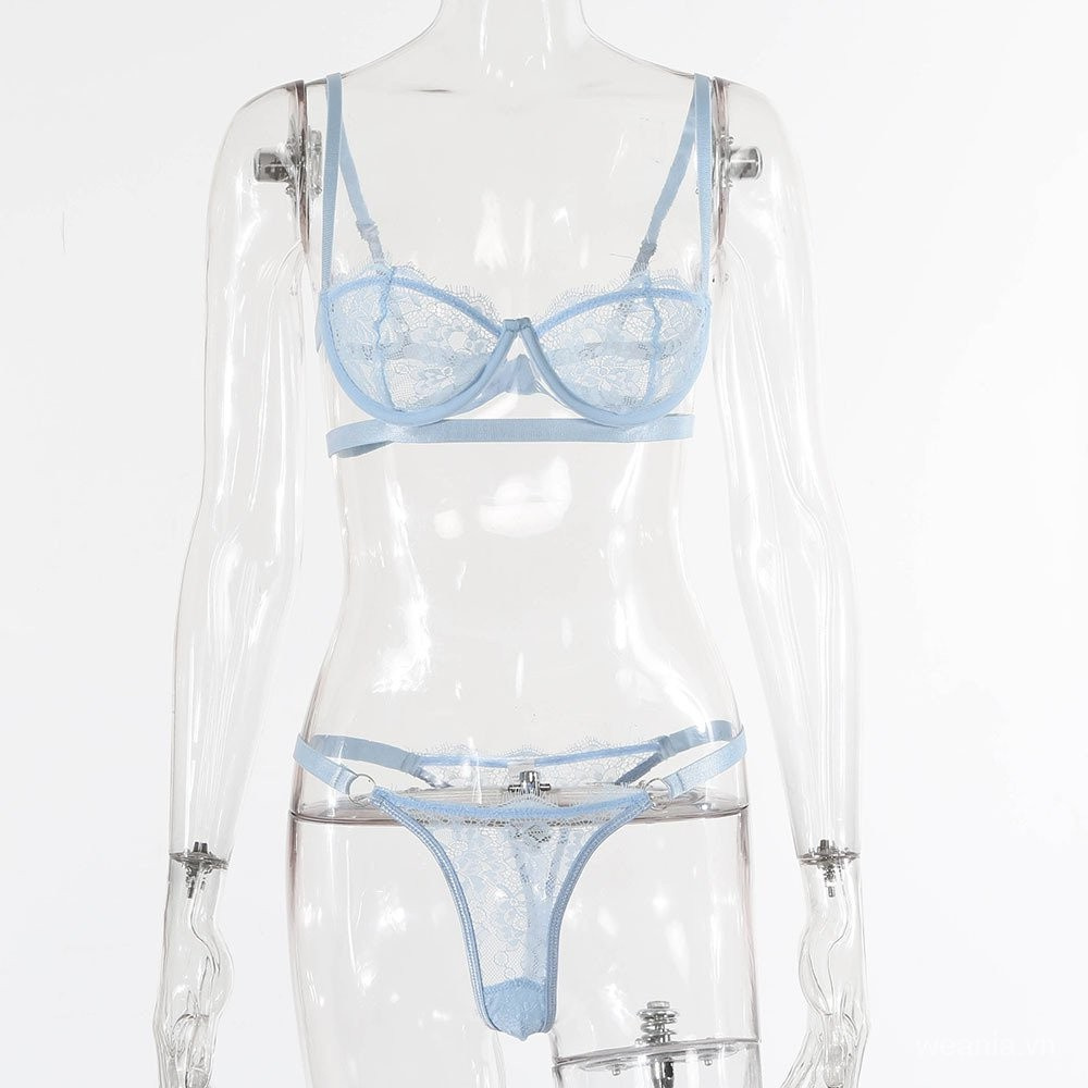 Bộ đồ lót ren lưới có gọng thép thiết kế quyến rũ cho nữ