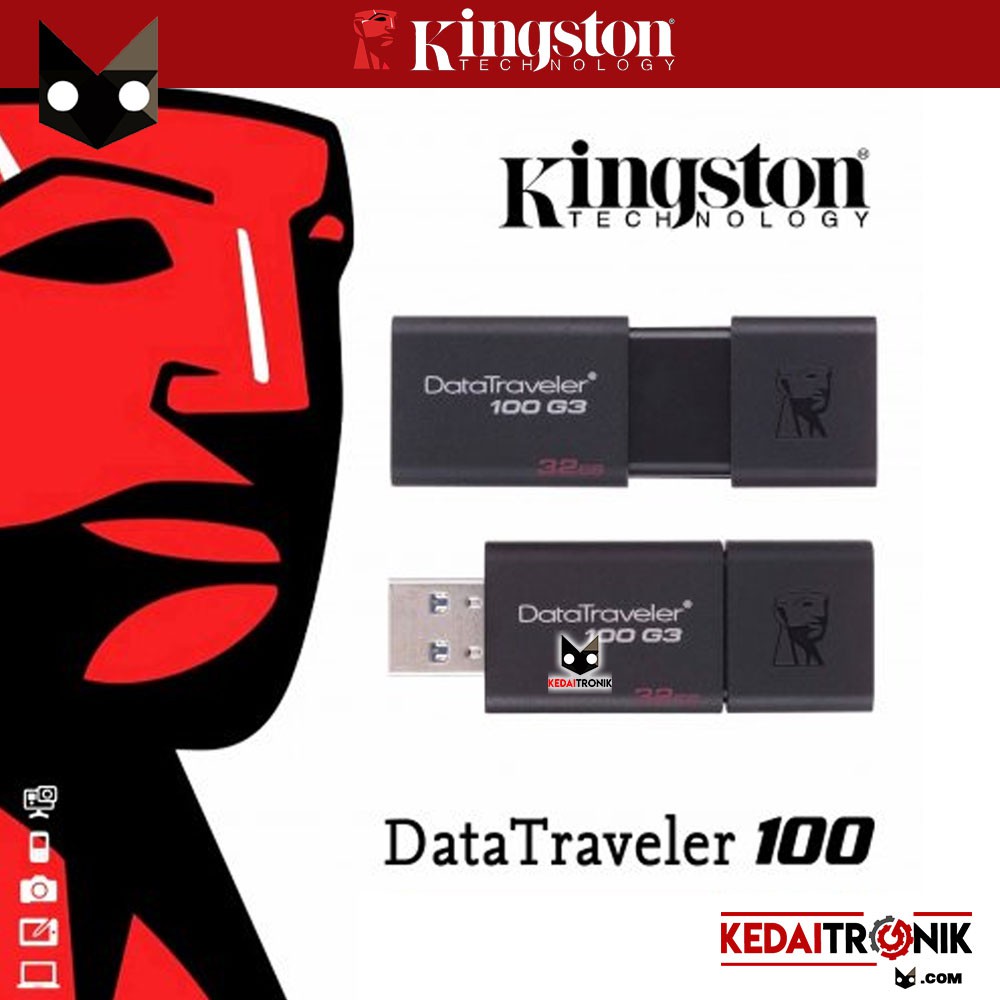 Kingston Ổ Đĩa Flash Dt100g3 16gb 100 Cổng Usb 3.0 Đen