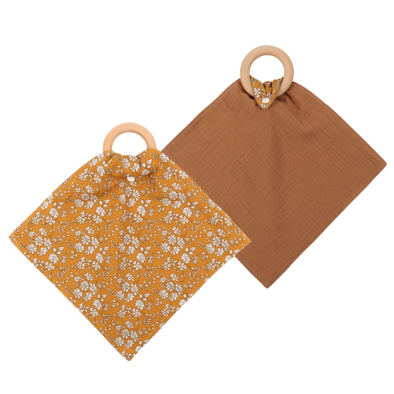 Khăn Cotton Tròn Mềm Mịn Đồ Chơi Cho Bé Mọc Răng