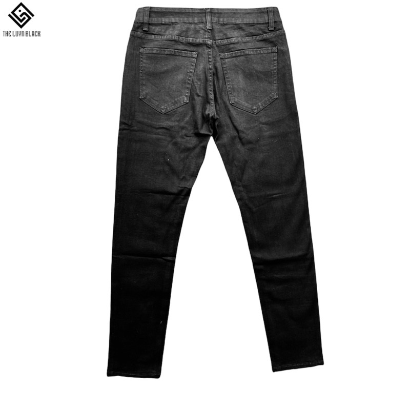Quần Jean Nam The Luyn Black Trơn Không Họa Tiết Màu Đen Không Phai Màu Mix-Match Năng Động
