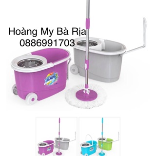 BỘ CÂY LAU NHÀ MATSU 360 ĐỘ NHỰA DUY TÂN LỒNG INOX CHÍNH HÃNG 100%
