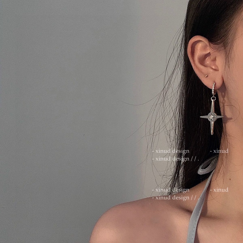 Bông Tai Hình Ngôi Sao Đính Đá Thời Trang Cho Nữ