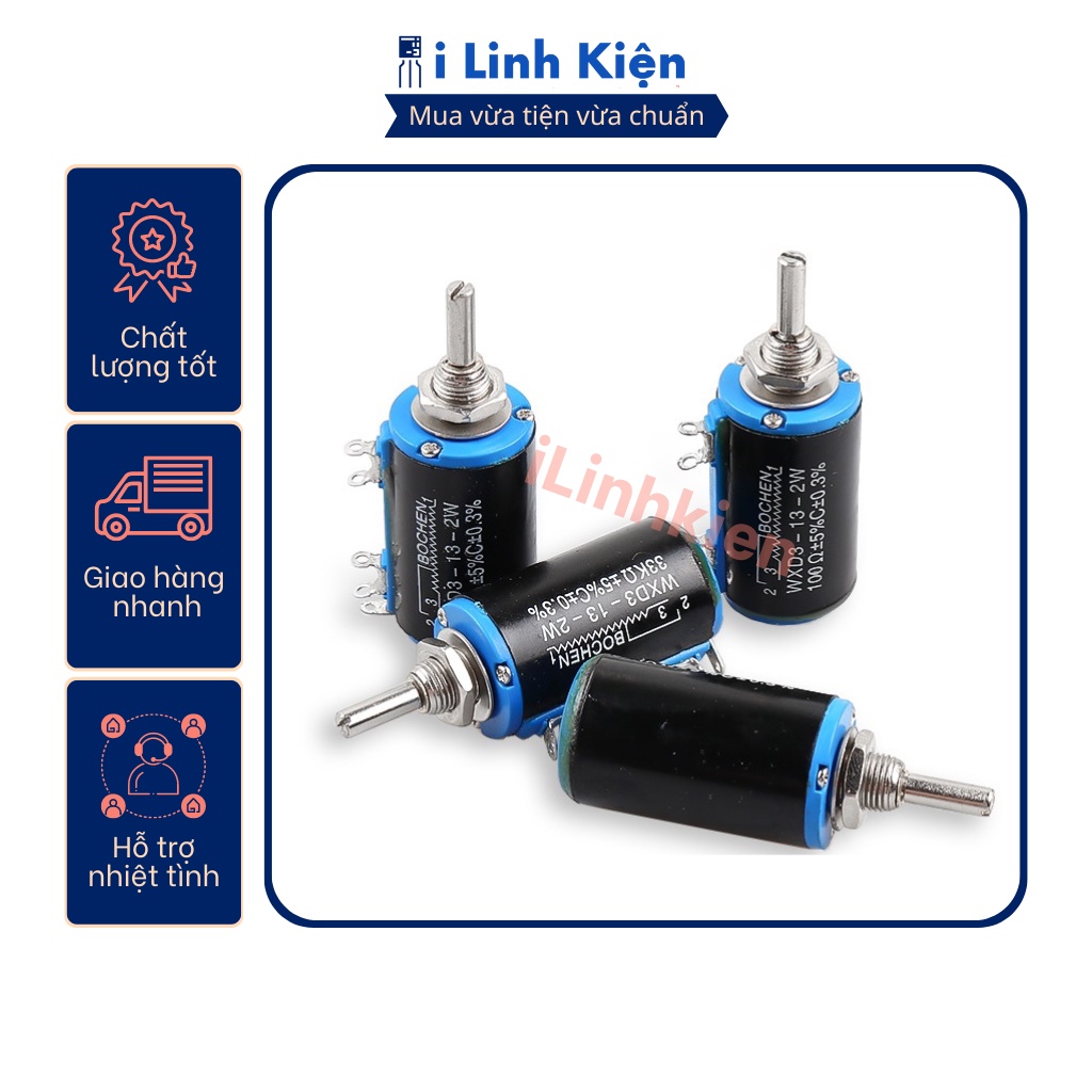 Chiết áp đơn 47K WXD3-13-2W xoay nhiều vòng