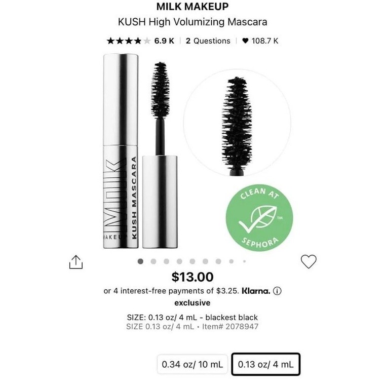 🌿 Chuốt Mi Milk Makeup KUSH High Volumizing Mascara
