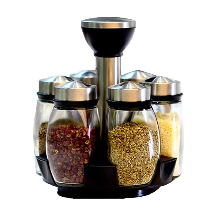 Bộ 6 lọ đựng gia vị xoay 360