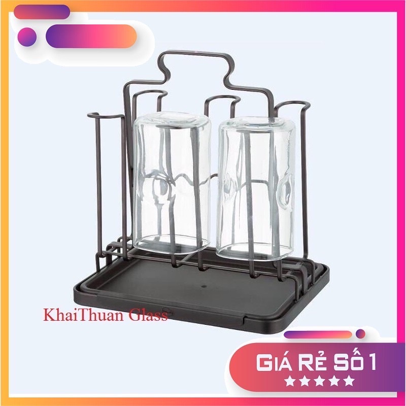 Giá úp cốc hợp kim sơn tĩnh điện k gỉ hàng cao cấp có khay hứng nước, khay úp côca kiểu Nhật