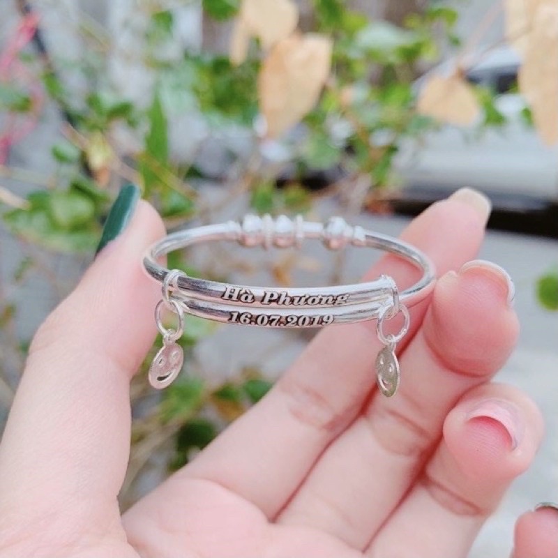 Lắc tay khắc tên bạc ta cho bé xinh xắn lắc tay cho bé yêu bạc thật giá rẻ