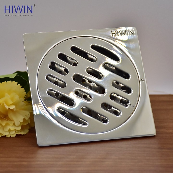 Phễu ga thoát sàn ngăn mùi hôi inox ngõng lò xo kích thước 100x100mm HIWIN FD-9310