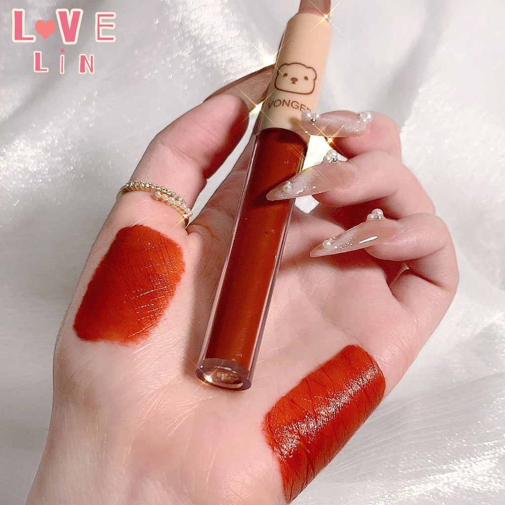 Bộ 4 Son Môi Von Gee Dâu Tây Màu Nhung Lì Không Dính Cốc Cho Người Mới Bắt Đầu