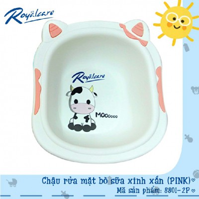 Chậu rửa mặt trẻ em in hình bò sữa xinh xắn Royalcare 8801