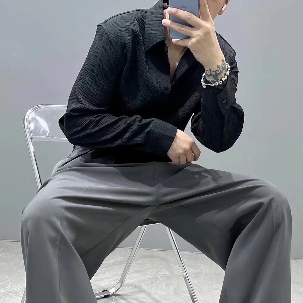 Áo Sơ Mi Tay Dài Màu Trơn Dễ Phối Đồ Thời Trang Xuân Thu Cho Nam Size M-3XL