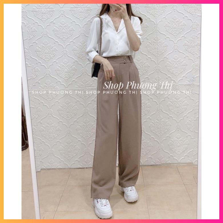Quần ống suông, Quần Culottes cài lệch thời trang công sở phong cách Hàn Quốc -MOONMY (hình thật/video/sẵn) | BigBuy360 - bigbuy360.vn