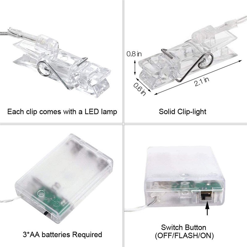 Dây đèn LED OSIDEN 1M 2M 5M 10/ 20/ 50 bóng có kẹp tiện dụng