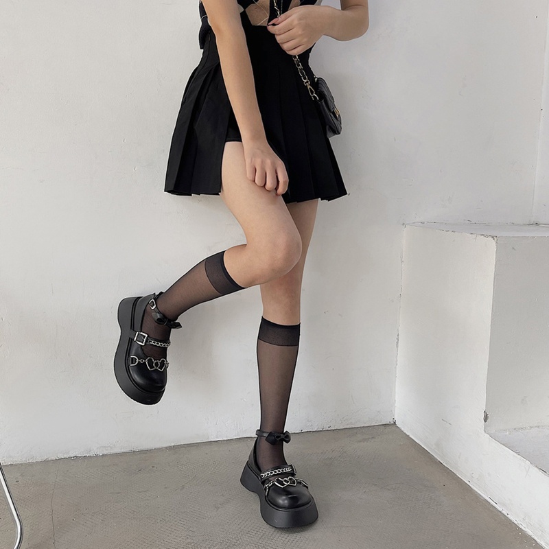 XIXI Giày Cao Gót Đế Xuồng Có Dây Đeo Mắt Cá Chân Hóa Trang Lolita Cho Nữ