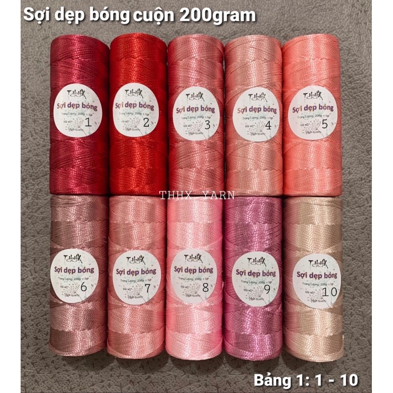 Sợi dẹp bóng - ribbon (bảng màu 1-16)