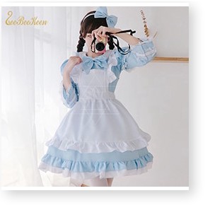 Trang Phục Nữ Alice In Wonderland Trang Phục Lolita Dress Maid Cosplay Tay Ngắn Hầu Gái Váy Maxi