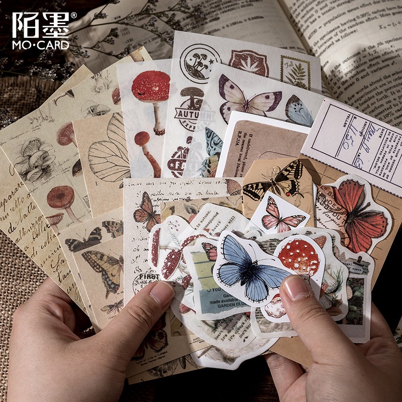 Sticker vintage giấy note giấy nền set 30 tờ HD79-K77 trang trí DIY Crafts, Scrapbook, Journal, Diary, Planner