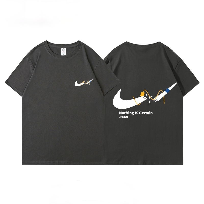 Áo Thun Tay Ngắn Cổ Tròn Dáng Rộng Chất Liệu Cotton Phong Cách Hàn Quốc Cho Cặp Đôi