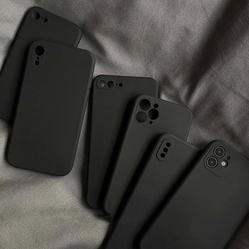 Ốp Điện Thoại tpu Mềm Nhám Màu Đen Chống Rơi Cho iphone 15 14 13 12 11 pro max 12 mini 6 6s 7 8 plus x xr xs max 5 se 2020