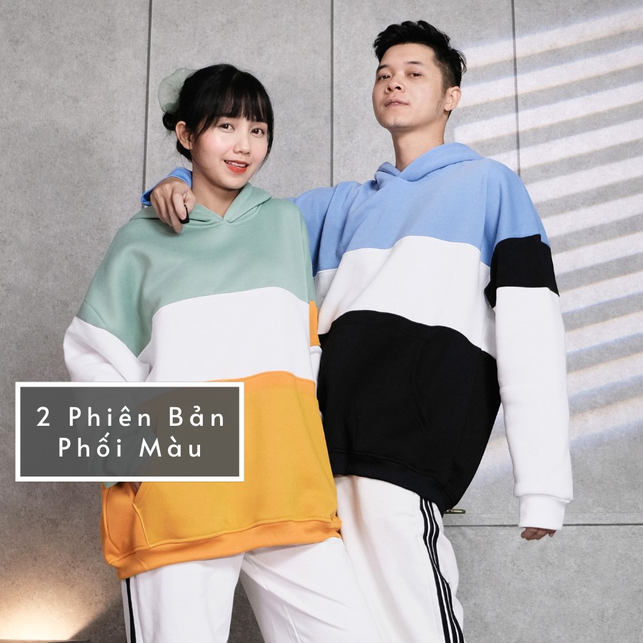 Áo Hoodie Nam Nữ Form Rộng Chất Nỉ Bông Cao Cấp Thiết Kế Mũ To Lớn 3 Màu Nổi Bật Cam Xanh Trắng Đen Thương Hiệu GUF | BigBuy360 - bigbuy360.vn