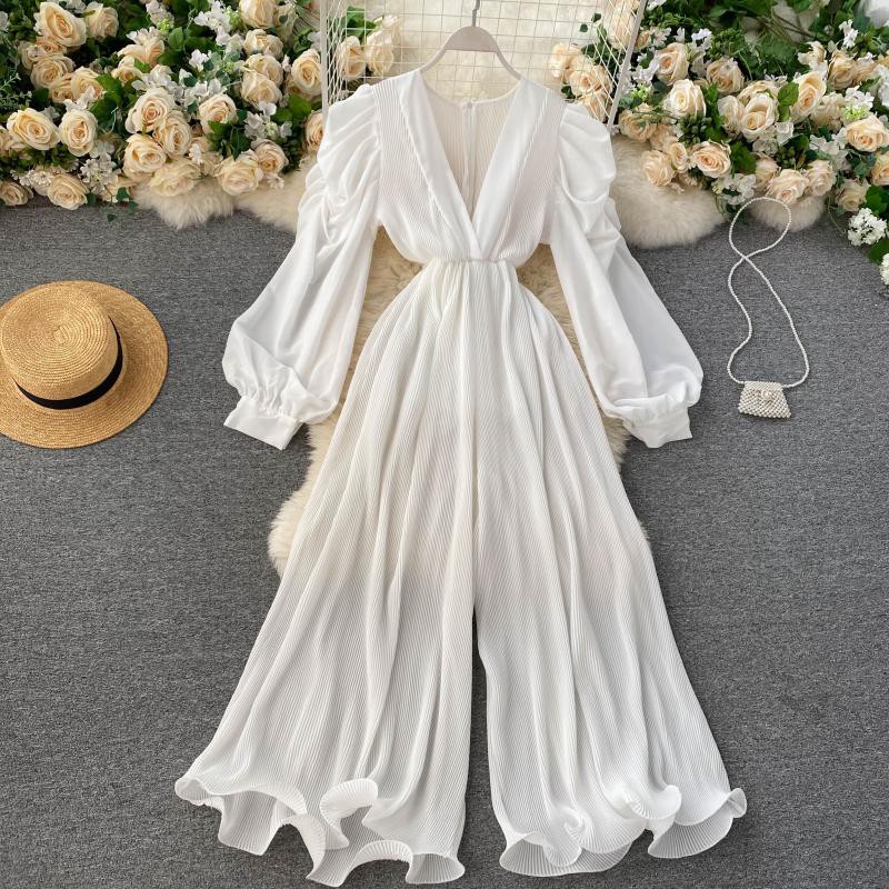 [Order] Jumsuit quần ống rộng và  áo cổ V gợi cảm có thắt lưng tôn eo