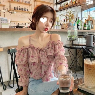 Áo trễ vai hoa