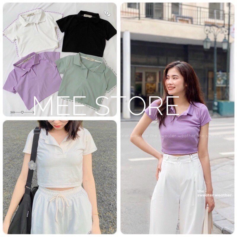 Áo Croptop cổ bẻ siêu xinh