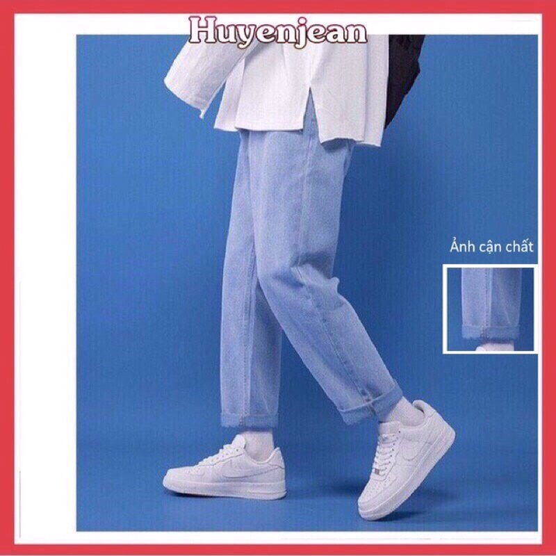 Quần vải bò jean baggy nam nữ jeans ống suông rộng Unisex hàng Quảng Châu sành điệu style năm 2021