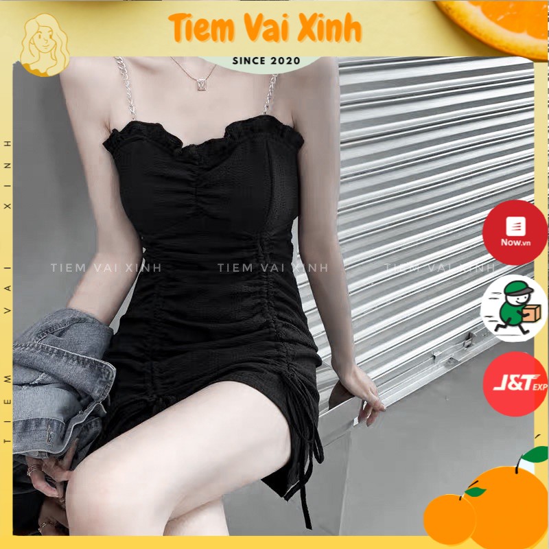 [Mã SKAMA06 giảm 8% tối đa 50K đơn 250K] Đầm body hai dây xích (váy body) hàng quảng châu