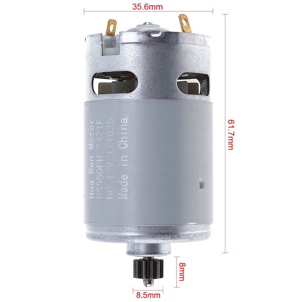 RS550 12V 19500 RPM DC Motor with Two-speed 12 Teeth