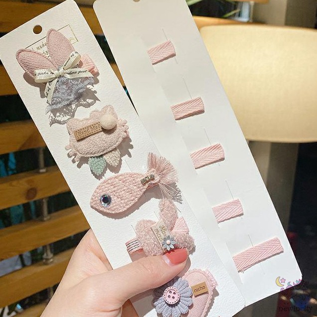 Set Kẹp Tóc Xinh Xắn Phong Cách Hàn Quốc Dành Cho Bé Gái