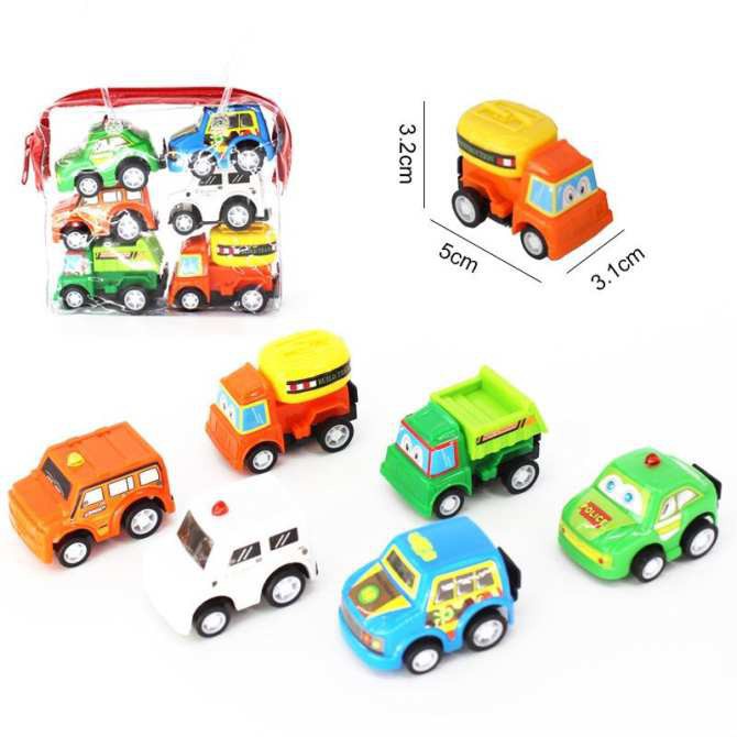 Bộ 6 ô tô đồ chơi chạy bánh đà siêu đáng yêu cho bé (loại 1)