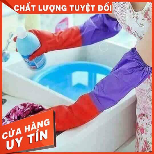 [XẢ KHO+FREE SHIP] Găng tay cao su rửa bát có lót nỷ