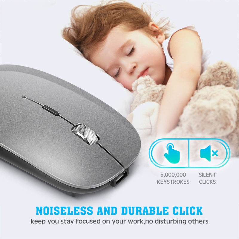 Chuột Bluetooth Không Dây 5.0 + 2.4Ghz 1600DPI 2 Trong 1 Sạc USB Thông Dụng Cho Notebook Des