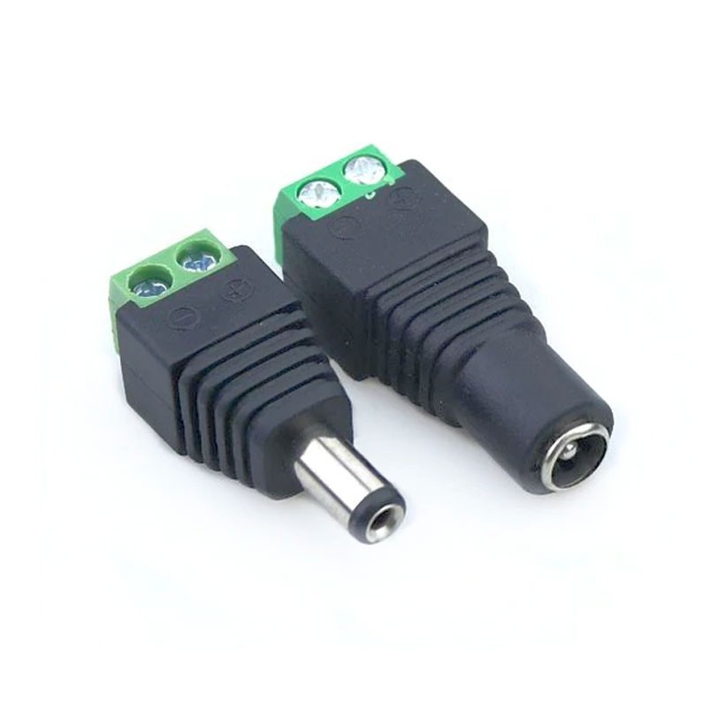 Giắc nối dây điện DC - bộ gồm đầu đực và đầu cái chuyên dụng cho đèn led, camera