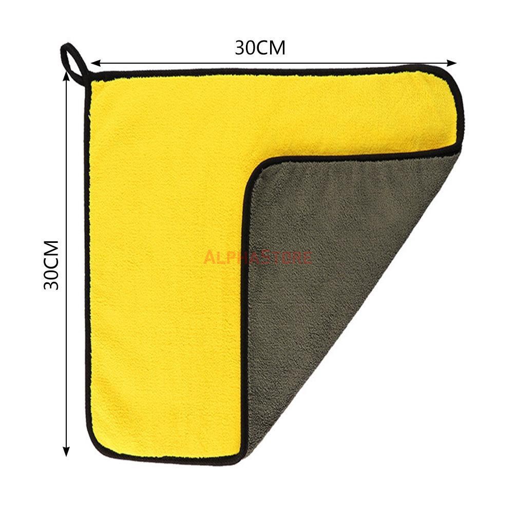 Kho sỉ khăn 2 lớp màu vàng 30x30cm rửa ô tô,xe máy