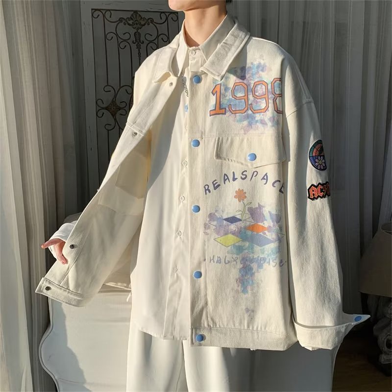 ✦AFFLIGA✦ Phong cách hàn Quốc Nam Dài Tay Xu Hướng Đơn Giản Thời Trang Mới Nam Thu Đông Văn Học Ve áo Sơ mi Nam